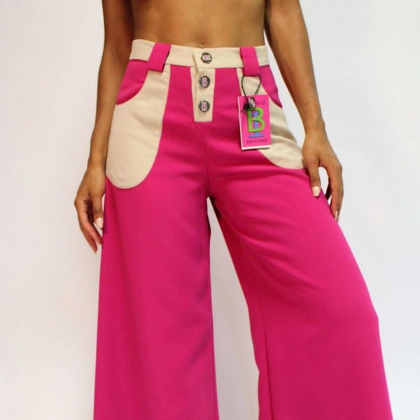 BRUNO IERULLO Pantalon large de créateur printemps/été (Couture), grande taille disponible