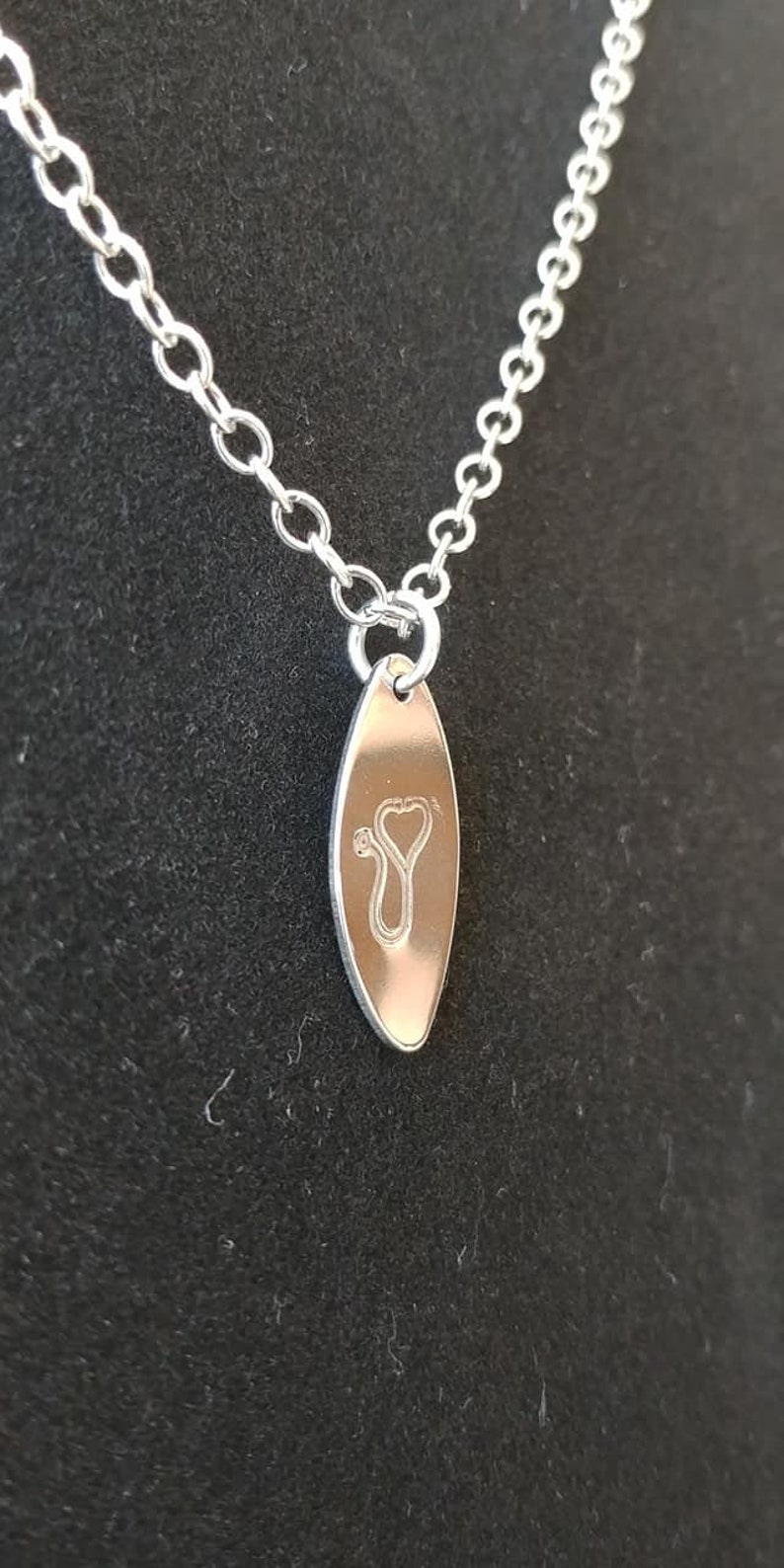Custom Charm Necklace Wavy Charm Hypoallergenic Stamped Jewelry
