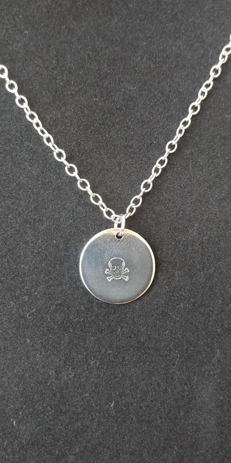 Custom Charm Necklace Wavy Charm Hypoallergenic Stamped Jewelry