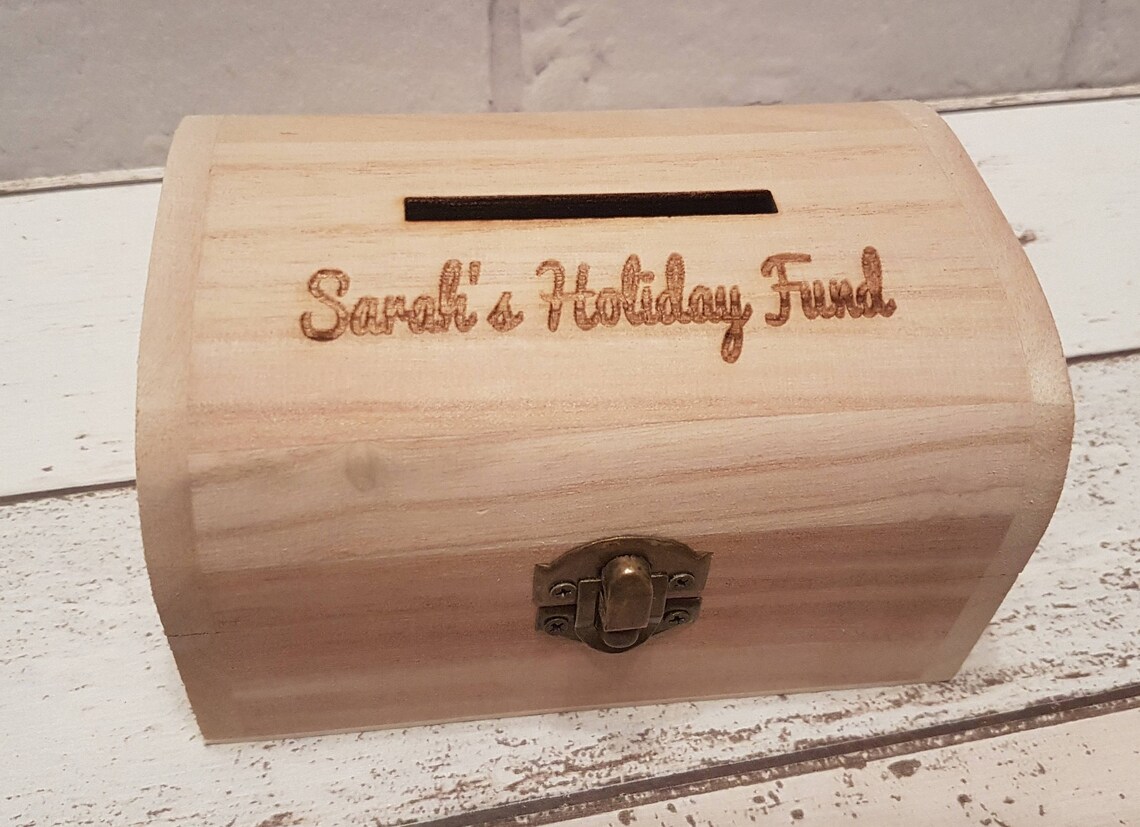 Money Saving Box Chest for holiday funds wedding funds Etsy