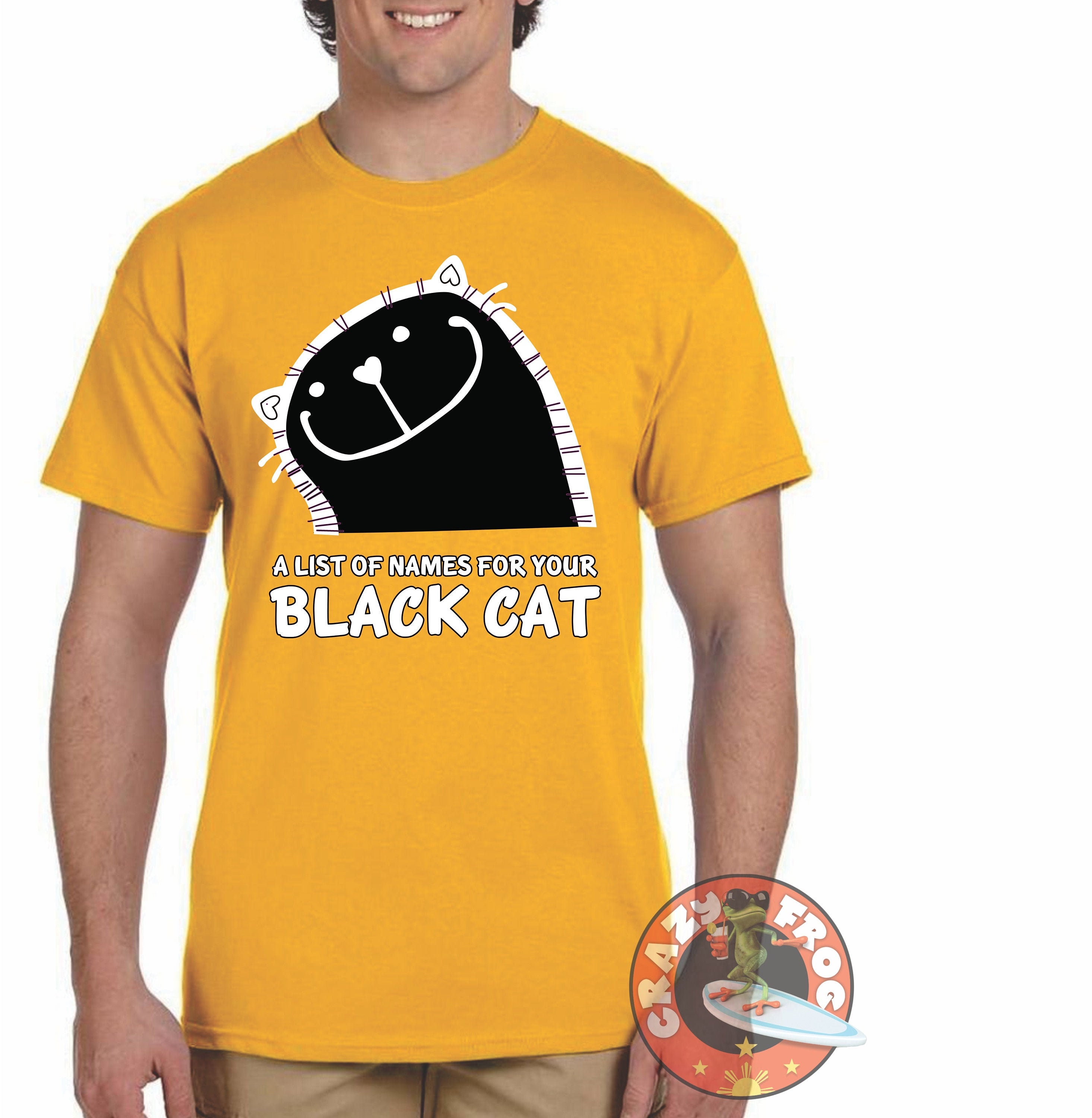 A list of names for your black cat TShirt Black Cat Shirt Etsy