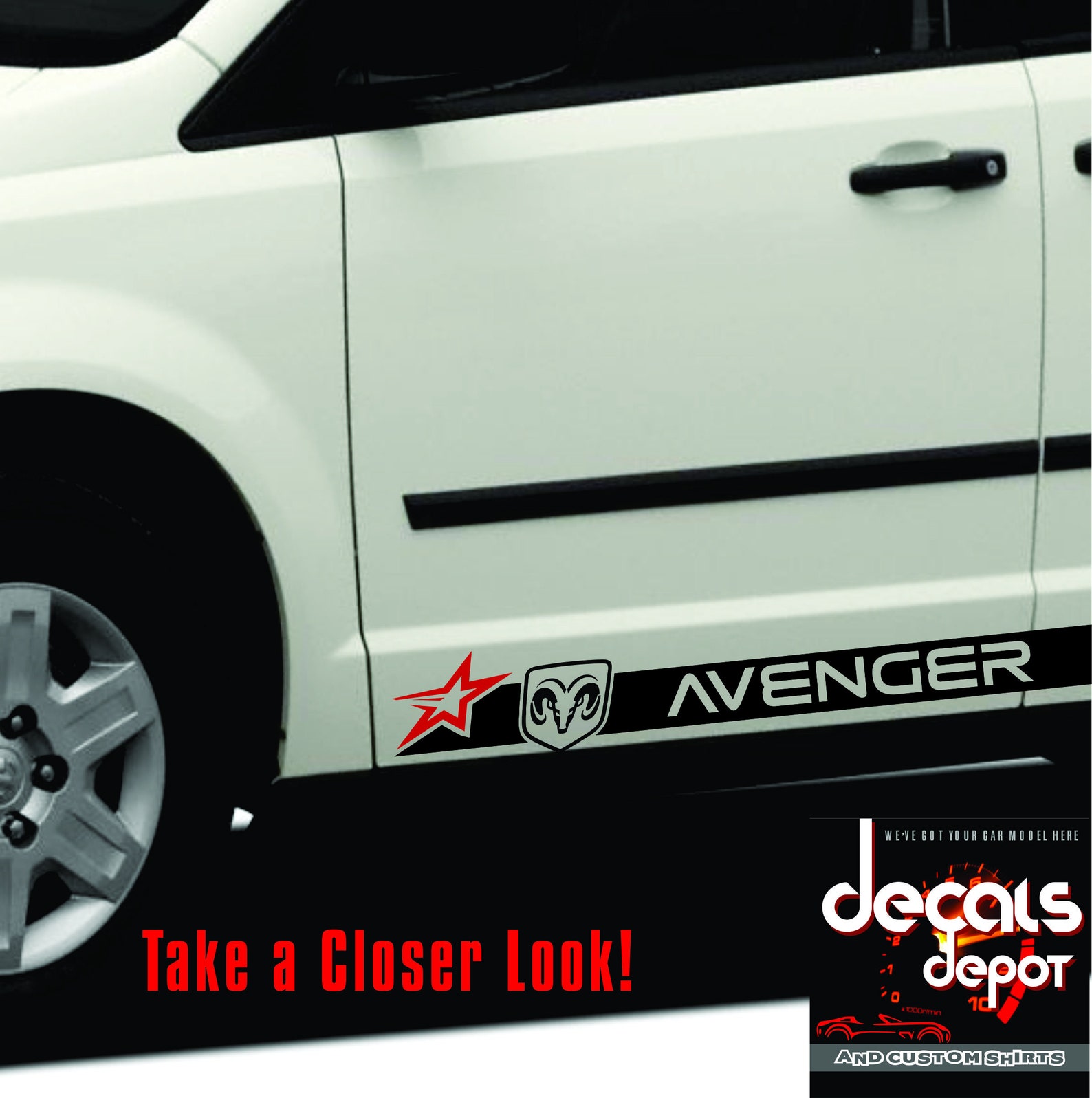 Rocker Panel Decal Stripes Fits all Dodge Avenger models Etsy