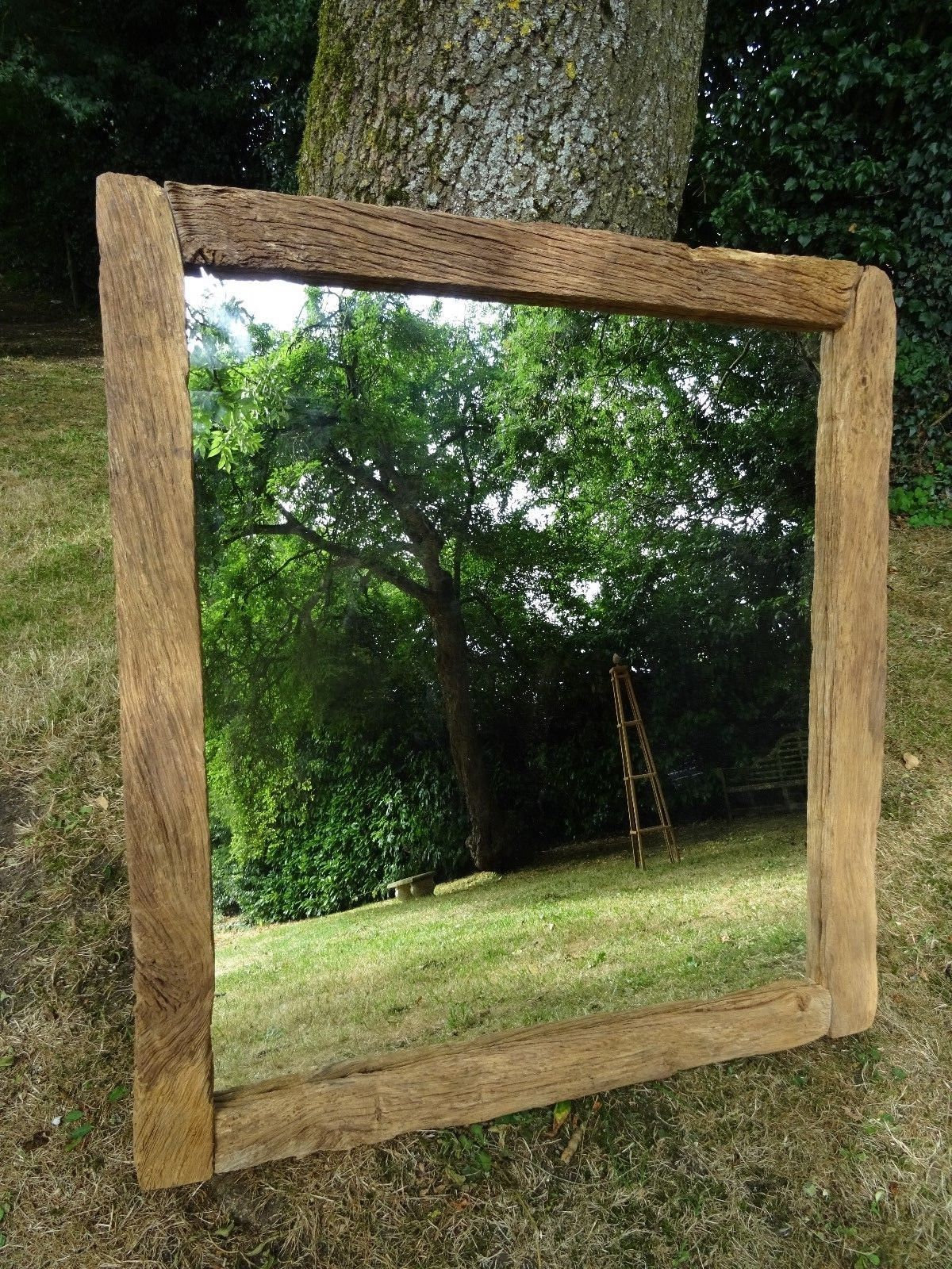 Rustic Reclaimed Oak Mirror Frame Etsy UK