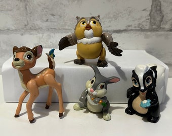 BAMBI Disney Plastic Figures McDonalds Fast Food Toys 1988 NIP Sealed Complete Set Thumper Bunny Rabbit Freind Owl Flower Skunk Bambi Deer
