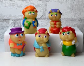 Figuras vintage de Hasbro Playskool Glo Friends de los años 80. Elige tu insecto favorito de la serie de dibujos animados de TV: Clutterbug, Bookbug, Bedbug (brilla en la oscuridad).