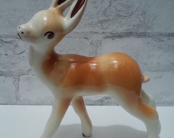 Deer Fawn Bambi Figurine Retro Adorable Kawaii 1960s Unique Vintage Ceramic Figure RARE Collectible