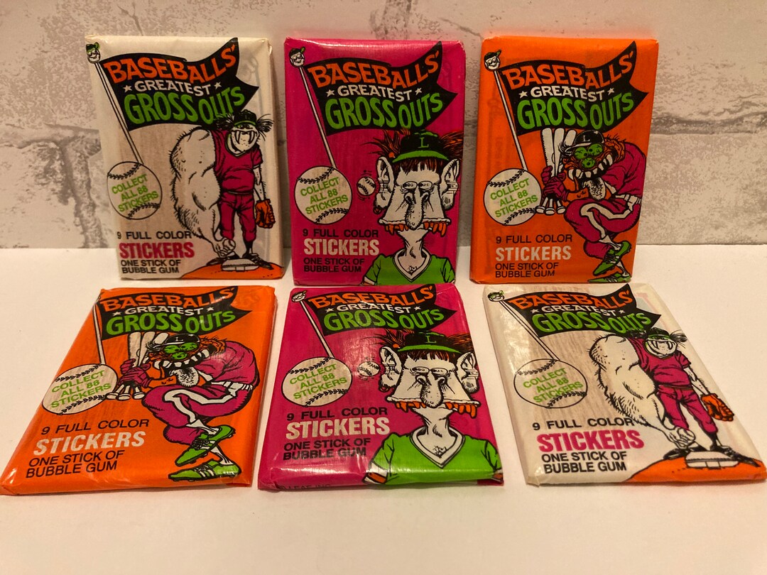 Baseball's GREATEST GROSS OUTS Collector Stickers Parody Cards 9