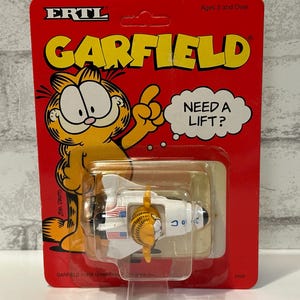 Garfield ERTL Diecast USA Rocket Ship 1990 Original Fat Cat Kitten Cartoon 1980s Comic Jim Davis Smug Attitude Movie Nermal Odie Crusin Cars
