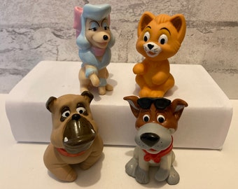 Oliver and Company 1988 McDonald&#39;s finger puppet figures Walt Disney movie Georgette Dodger Francis Kitten Puppy Dog figure cake topper