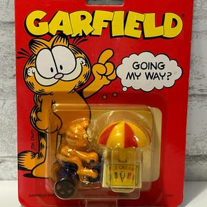 Garfield ERTL Diecast Ice Cream Truck 1990 Original Fat Cat Kitten Cartoon 1980s Comic Jim Davis Smug Attitude Movie Nermal Odie Crusin Cars