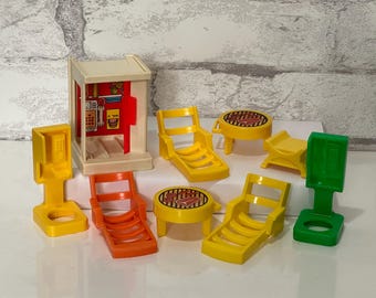 Fisher Price Little People Furniture Vintage 1970s Outdoor Barbecue Lounge Chair Picnic Phone Booth replacement choice Pick Your Fave
