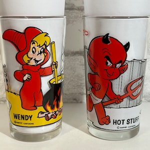 WENDY WITCH z filmu Kacper Przyjazny Duch Pepsi Glass 1970 Harvey Cartoons Hot Stuff Looney Tunes Vintage Collector Series Cartoon Comedy