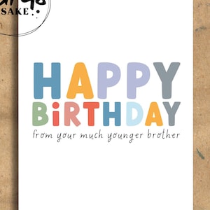 Tarjeta de cumpleaños divertida para hermano o hermana / Tarjeta para hermano mayor