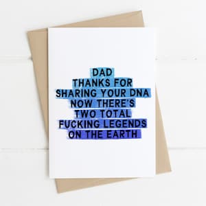 Funny Father's Day Card | Fathers Day | Thanks for sharing your DNA