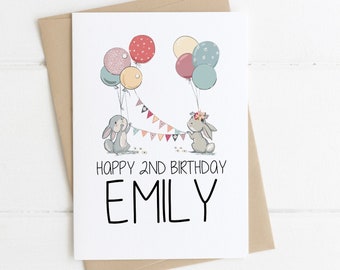 Carte personnalisée du 2e anniversaire | Carte 2e anniversaire