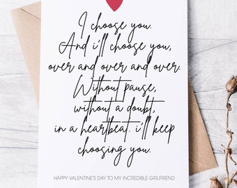Valentine's Card for Girlfriend, Her, i choose you