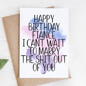 Tarjeta de cumpleaños para prometido/Tarjeta para prometido/Feliz cumpleaños, prometido. No puedo esperar para casarme contigo.