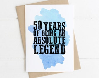 Personalised 50th Birthday Card For Him By Milly And Pip Gifts And Cards