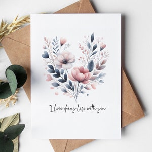 Tarjeta de aniversario para él su esposa esposo / me encanta vivir la vida contigo
