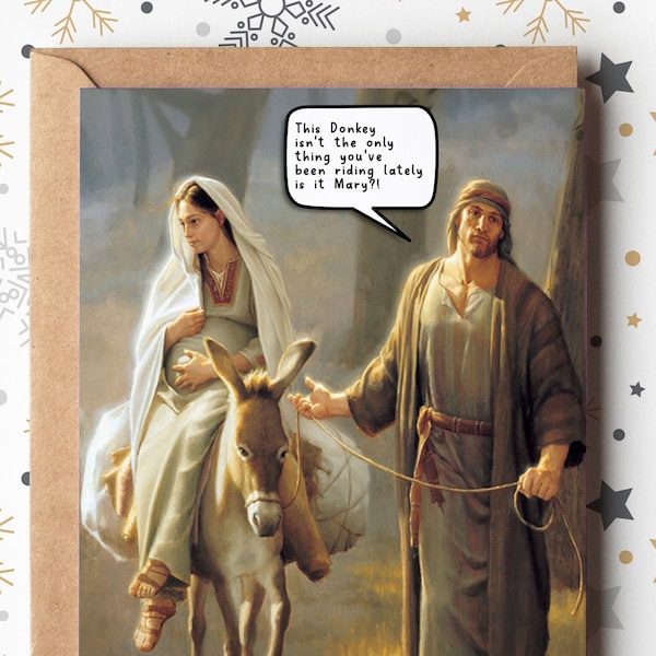 Funny Christmas Card | Mary and Jospeh
