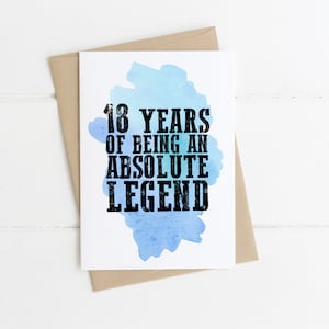 Biglietto di auguri per il 18° compleanno per lui / 18 anni da leggenda assoluta