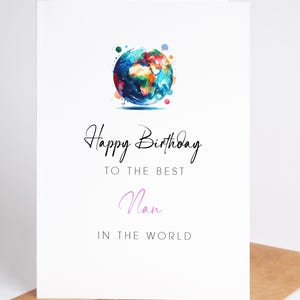 Tarjeta de cumpleaños para Nan, la mejor Nan del mundo