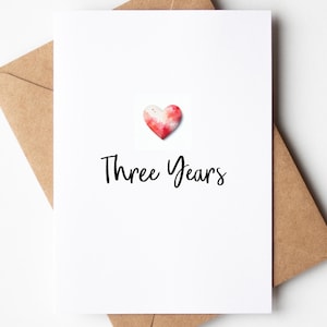 3年目、彼または彼女のための3周年記念カード