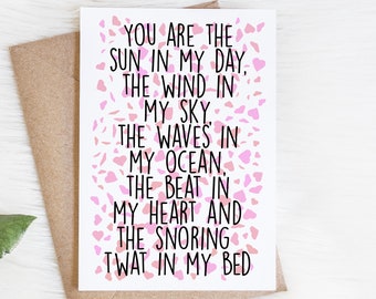 Funny Anniversary Card for him husband boyfriend  | You are the sun in my day