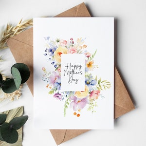Belle carte florale pour la fête des mères Joyeuse fête des mères
