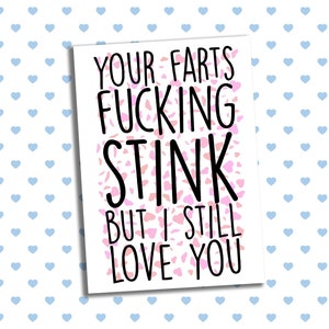 Funny Anniversary Card: Your Farts Stink, Husband Boyfriend Gift
