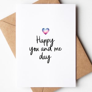 Tarjeta de aniversario para él, su esposa, esposo / Feliz día para ti y para mí
