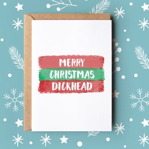 Carte de Noël grossière drôle | Carte de Noël adulte | Joyeux Noël Dickhead