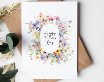 Mother&#39;s Day Card Beautiful floral Happy Mother&#39;s Day Card