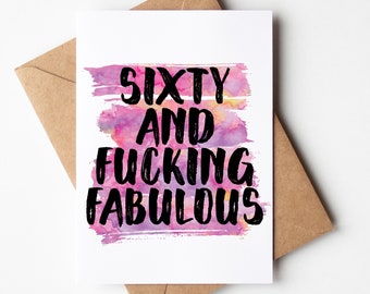 Funny 60th Birthday Card, Fabulous Sixty, For Her