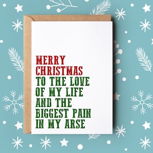 Carte de Noël amusante pour lui | Carte de Noël | à l'amour de ma vie