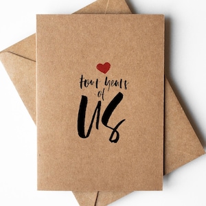 Tarjeta del 4º Aniversario para él o ella, esposo o esposa, 4 años de nosotros