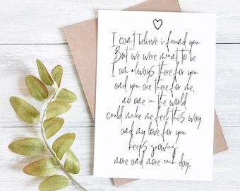 Anniversary Card for him her wife husband | I can't believe