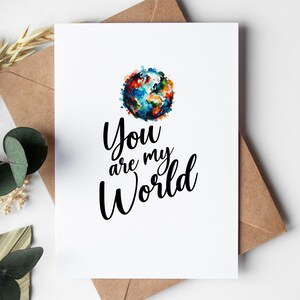 Verjaardagskaart voor hem, haar man of vrouw, You are my world