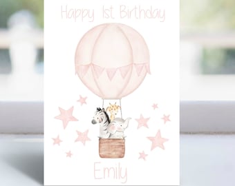 Personalised 1st Birthday Card | 1st Birthday Card Unicorn | Daughter Niece Granddaughter Card