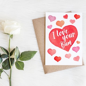 Tarjeta de aniversario divertida para él, su esposo, esposa, novio, novia / amo tu trasero