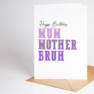Cartão de aniversário engraçado para a mãe | Mãe, irmão