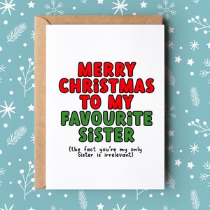 Weihnachtskarte für Schwester | an meine Lieblingsschwester