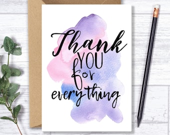Watercolor Thank You Card: Sweet Anniversary Card