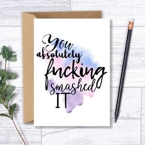 Goed gedaan kaart | Gefeliciteerd kaart | Afstudeerkaart | Kaart voor haar | Beste vriend kaart | Je hebt het absoluut verpest