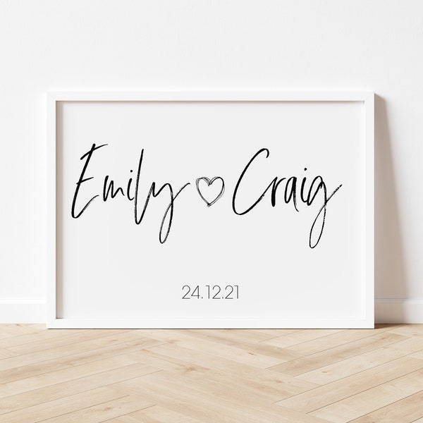 Personalised Couple Print | Name Print | Home Decor Gift | Custom Couple Names