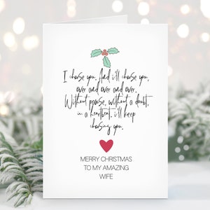 Cartão de Natal para minha esposa | Eu escolho você | para minha incrível esposa