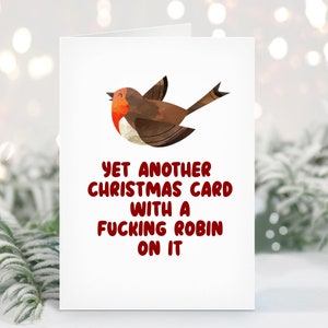 Carte de Noël grossière drôle | Carte de Noël adulte | Carte Robin