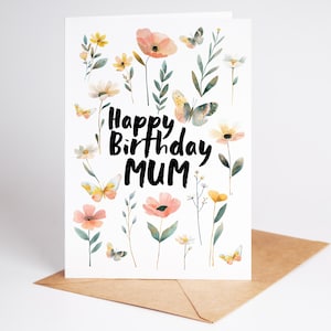 Geburtstagskarte für Mama, Blumen Geburtstagskarte für Mama