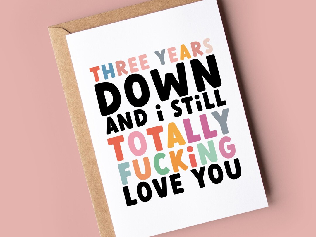 3rd Anniversary Card | Funny Love You Card - Etsy