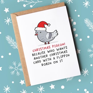 Carte de Noël drôle de pigeon | Pigeon de Noël